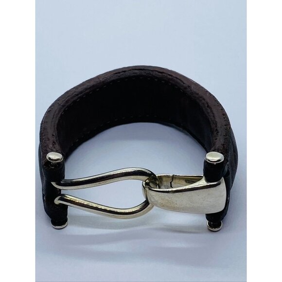 Tiffany & Co Jewelry - Tiffany & Co Paloma Picasso Sterling Silver Knot Wide Leather Bracelet 6"